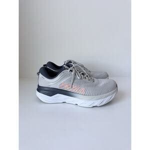 Hoka One One Bondi 7 Wide Running 1110531LRBI Shoes Sneakers Gray Womens Sz 11 D